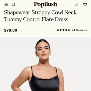 Black Satin Cowl Neck Slip Dress